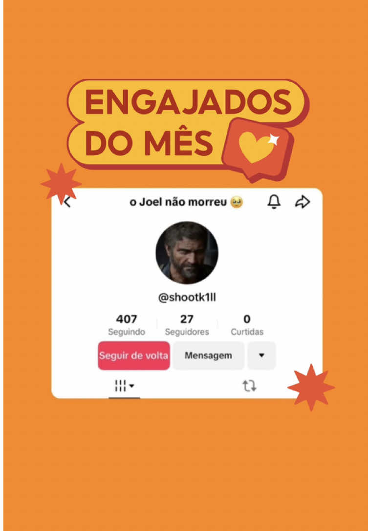 e os engajaados saíram! 🥳🧡 parabéns! continuem curtindo, comentando e compartilhando! ✨🙌