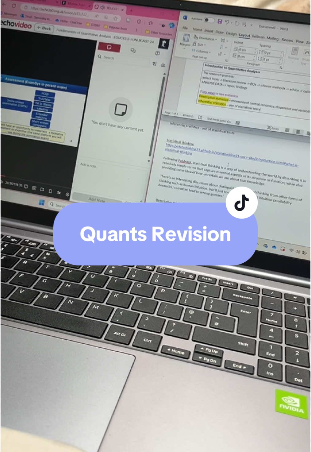 Taking a break from house reno and revising for a quants exam I have on the 23rd Jan. Any tips welcome!  #revision #revise #revisewithme #quantitativeresearch #statistics #phd #phdstudent #phdlife 