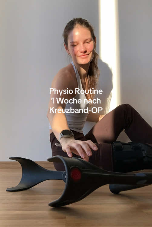 Physio Routine 1 Woche Post OP #kreuzband#kreuzbandriss#physiotherapie#kreuzbandübungen#aclrecovery#skiunfall#vkb#routine  