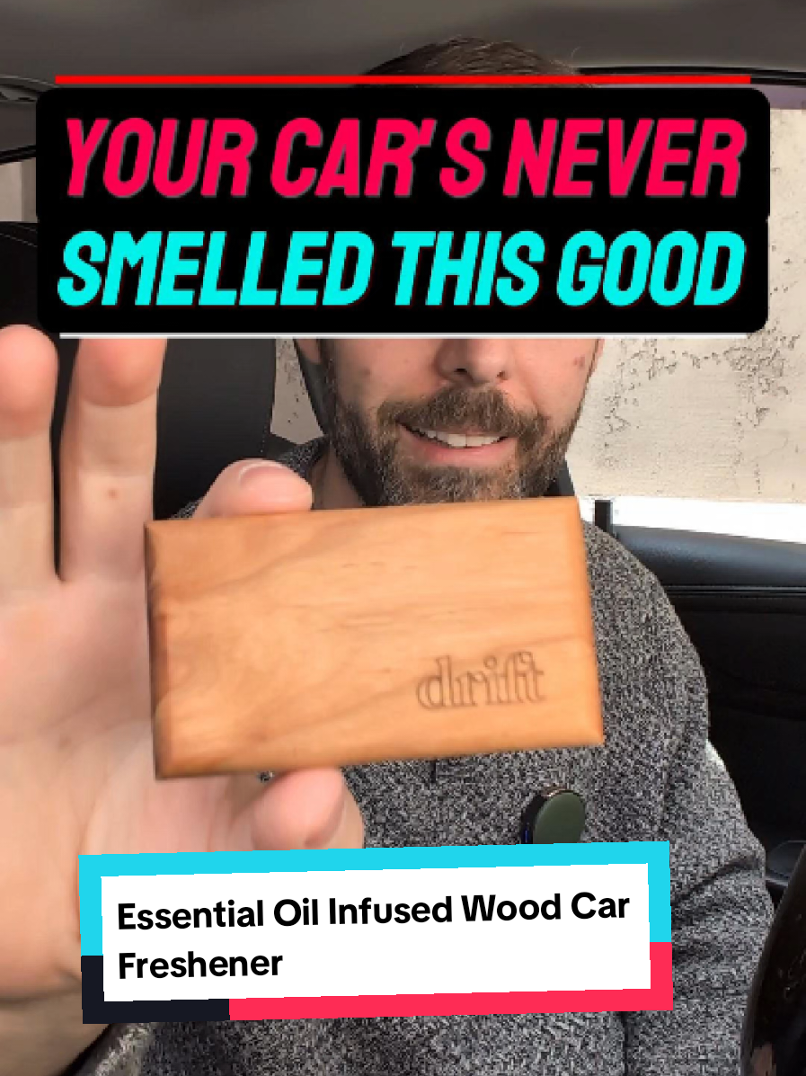 Available in scents like amber, teak, cabana, open air, grove and pine. This air freshener is made from a sustainable solid block of alder wood soaked in essential oils. #airfreshener #carfreshener #carairfreshener #car #cars #auto #caraccessories #essentialoils #roadtrip #SelfCare #luxury @Driftgoods 