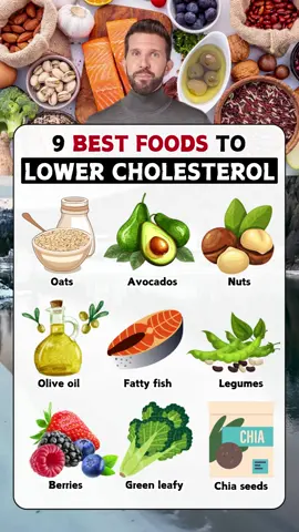 9 best foods to lower cholesterol #health #healthtips #healthy #heart #highcholesterol #cholesterol #lowercholesterol #foods 
