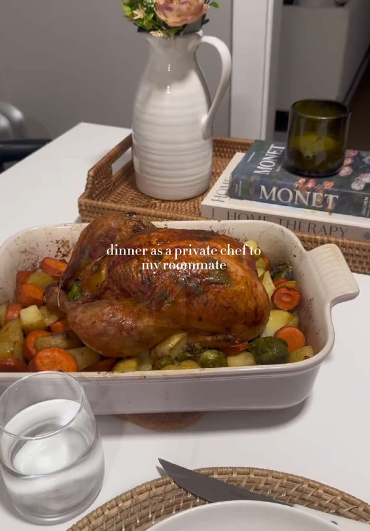 Roasted Chicken & Veggies tonight - I always love cooking with my sister-in-law and she taught me how to make this dish and it is safe to say it is now one of my favorites. Recipe can be found under my “recipe” Highlight on my instagram 🤍 #roastedchickenandveggies #roastedchicken #weeknightdinner #weeknightmeals #healthydinners #healthydinnerideas  