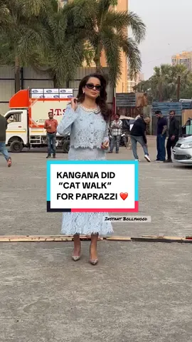 #Kangana Ranaut perform a Cat walk for her paparazzi as she was seen on the sets for her movie promotions . #instantbollywood #bollywood #indian #celebrities #kangnaranaut 