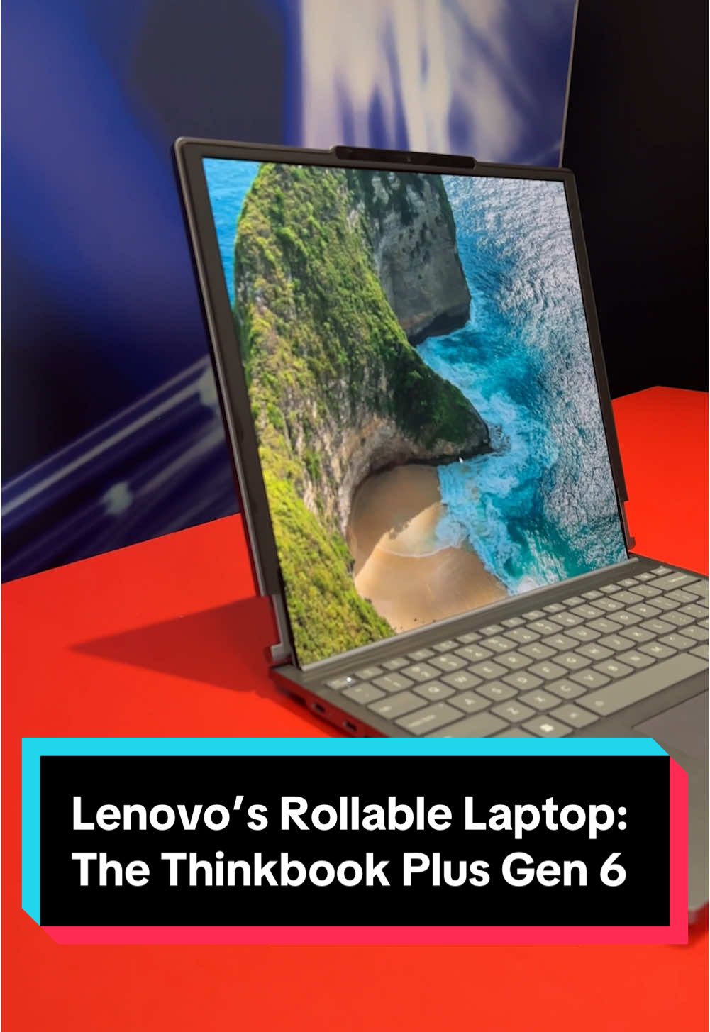 Almost feels like magic. 🪄 CNET’s Eli Blumenthal checks out the new #Lenovo ThinkBook Plus Gen 6, which has a built-in gesture-controlled, rollable display. 💻 #rollabletech #display #lenovo #tech #technews #laptop #ces2025 #ces #gesturecontrol #lenovothinbook 