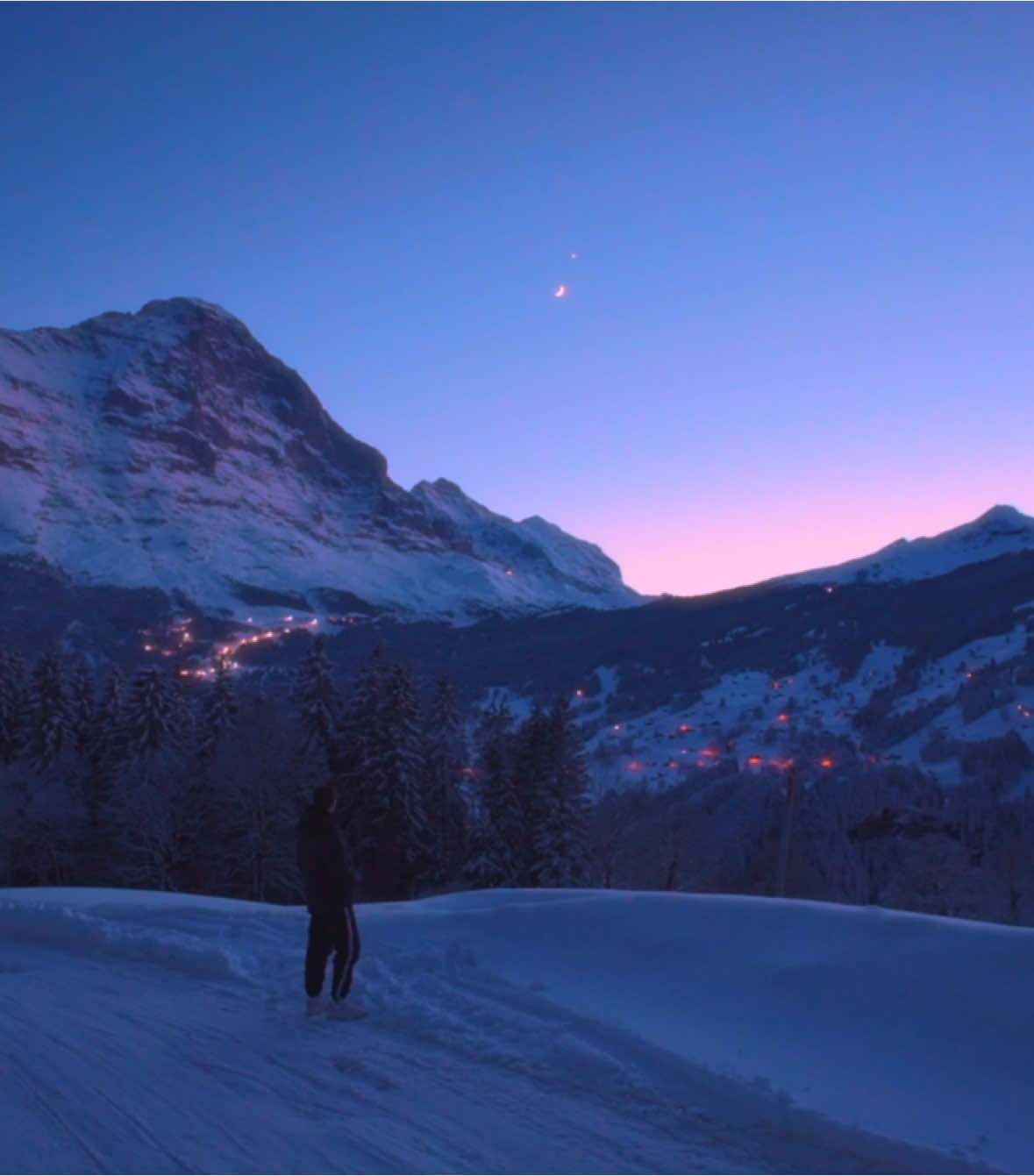 peaceful evenings in switzerland #cinematic #cinematography #videography #filmmaking #bluehour #switzerland #travel #mountains 