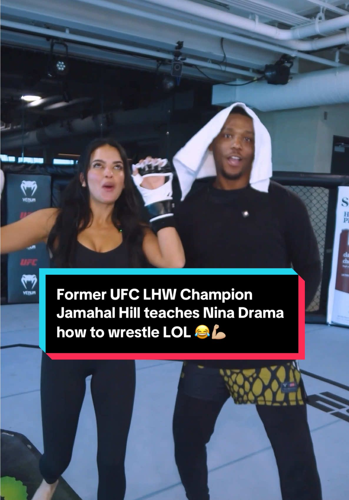 Former UFC LHW Champion Jamahal Hill teaches Nina Drama how to wrestle LOL #UFC #jamahalhill #alexpereira #jiriprochazka #poatan #chama #mma #ninadrama #kickboxing #boxing #muaythai #muaythaifighter #muaythaifighter #taekwondo #jiujitsu #brazilianjiujitsu #jiujitsugrappling #jiujitsulifestyle #wrestling #wrestlingtiktok #wrestlingtok #fit #Fitness #grappling #karate