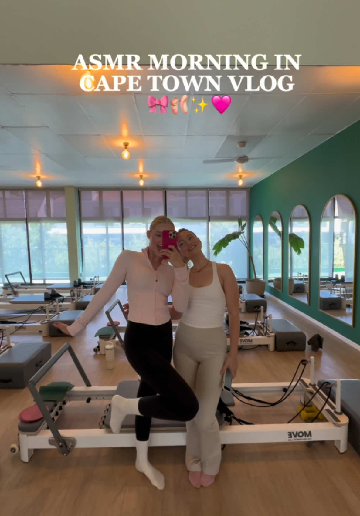 A little bit of cleaning, grwm and reformer pilates with @Sim 🌶️🍒🪩 beauty | fashion, I am going to be sooo stiff tomorrow! 🩰✨🎀🩷 #ditl #reformerpilates #pilates #makeup #skincare #friends #cleaning  #capetown #happy #pilates #active #southafrica #viral #travel #Vlog #grwm #trending #asmr #TikTokFashion #videodiary #aestheticvideos #pinterestgirl #travel #cute #grwm #OOTD  #move #southafrican #grwm #capetowninspo #southafricantiktok #dayinthelife #vlog #southafricatiktok 