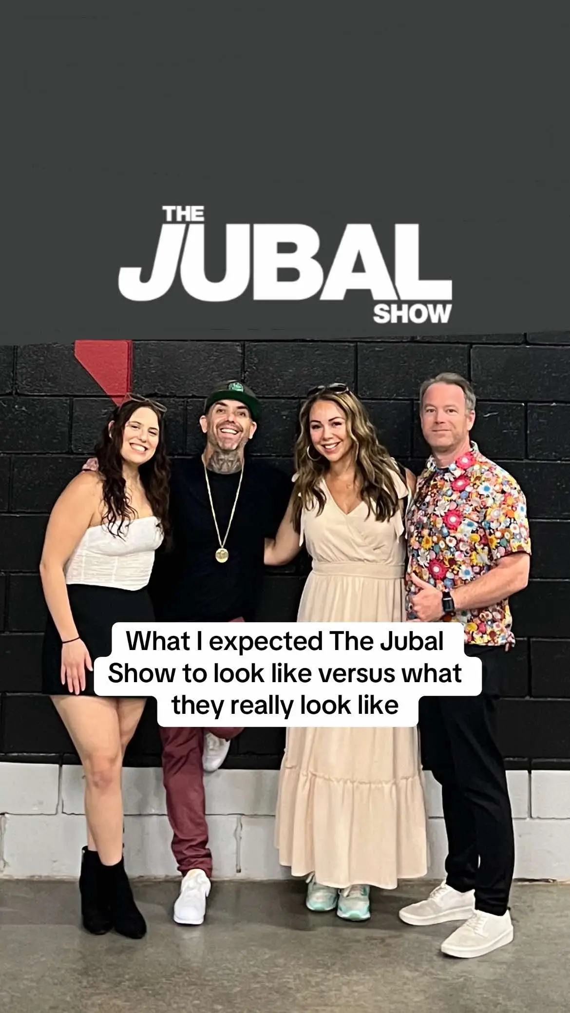 What I though Jubal, Nina, Victoria, & Brad from The Jubal Show would look like and what they actually look like. It’s honestly hard to tell the difference…  #jubal #jubalshow #thejubalshow #ninaontheair #ninahajian #victoriaramirez #bradnolan #producerbrad #expectationvreality #jubalfresh #spotthedifference 