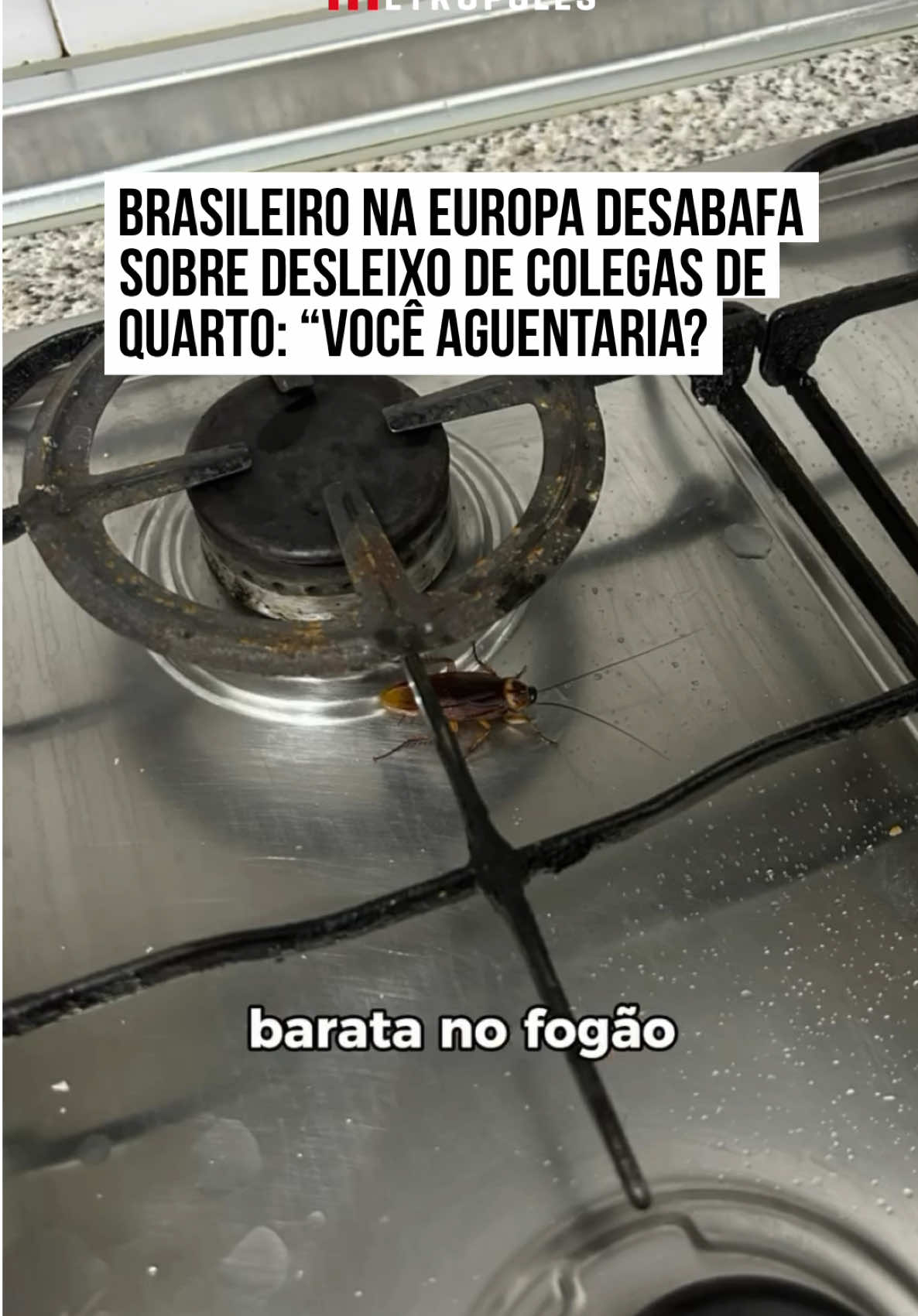 Em um vídeo que circula nas redes sociais, o professor Matheus Gomes compartilhou com seus seguidores alguns #perrengues enfrentados ao dividir um apartamento com colegas de #casa na #Europa.  Entre as reclamações, o jovem relata #sujeira no forno, tabuleiro e micro-ondas. No fogão, até uma barata foi encontrada. Mesa, talheres, chão e até mesmo as paredes também estavam muito sujas. Na legenda da publicação original, o rapaz questiona os seguidores: “Você aguentaria?”. #tiktoknotícias 📽️ iamgomes7