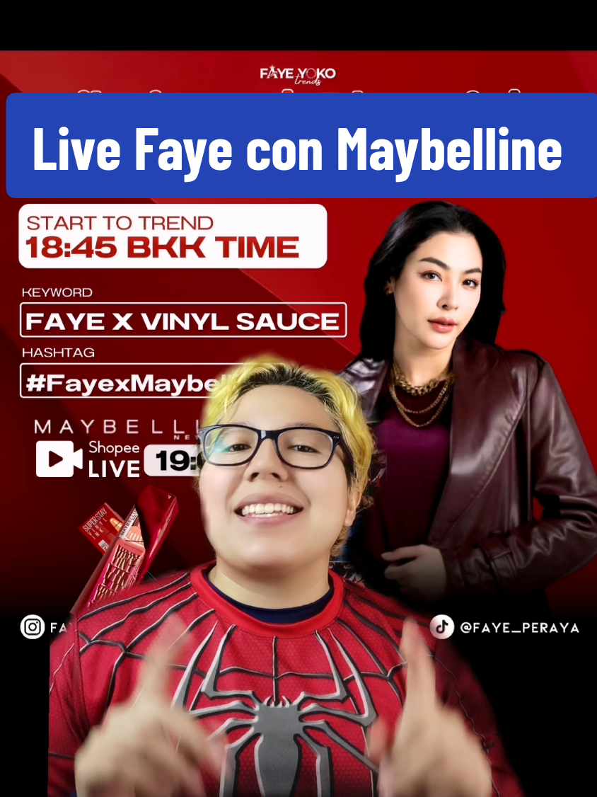 Faye Peraya tiene live con Maybelline mañana 8 de enero ❤️❤️ #FayeYoko #FayePeraya #faye_malisorn #livefayeperaya #thaigirl #thaiseries #thaiglseries #glseries #wlw #lesbian #sapphic 