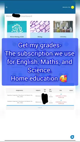 People ask all the time what subscription we use for home ed.  There's plenty available both paid and free but for us we find get my grades works best.  it shows you what level they are on, what they have completed and when, keeps track of progress. You can also set assignments or your child can. It teaches them what to do and does mini tests on them to make sure they are on track.  #homeeducation #homeed #homeeducationuk #EduTok #edu #edicational #education #antischool #noschool #school #educationsystem #for4 #for4u #videoviral #viral_video #viralvideos #fyp 