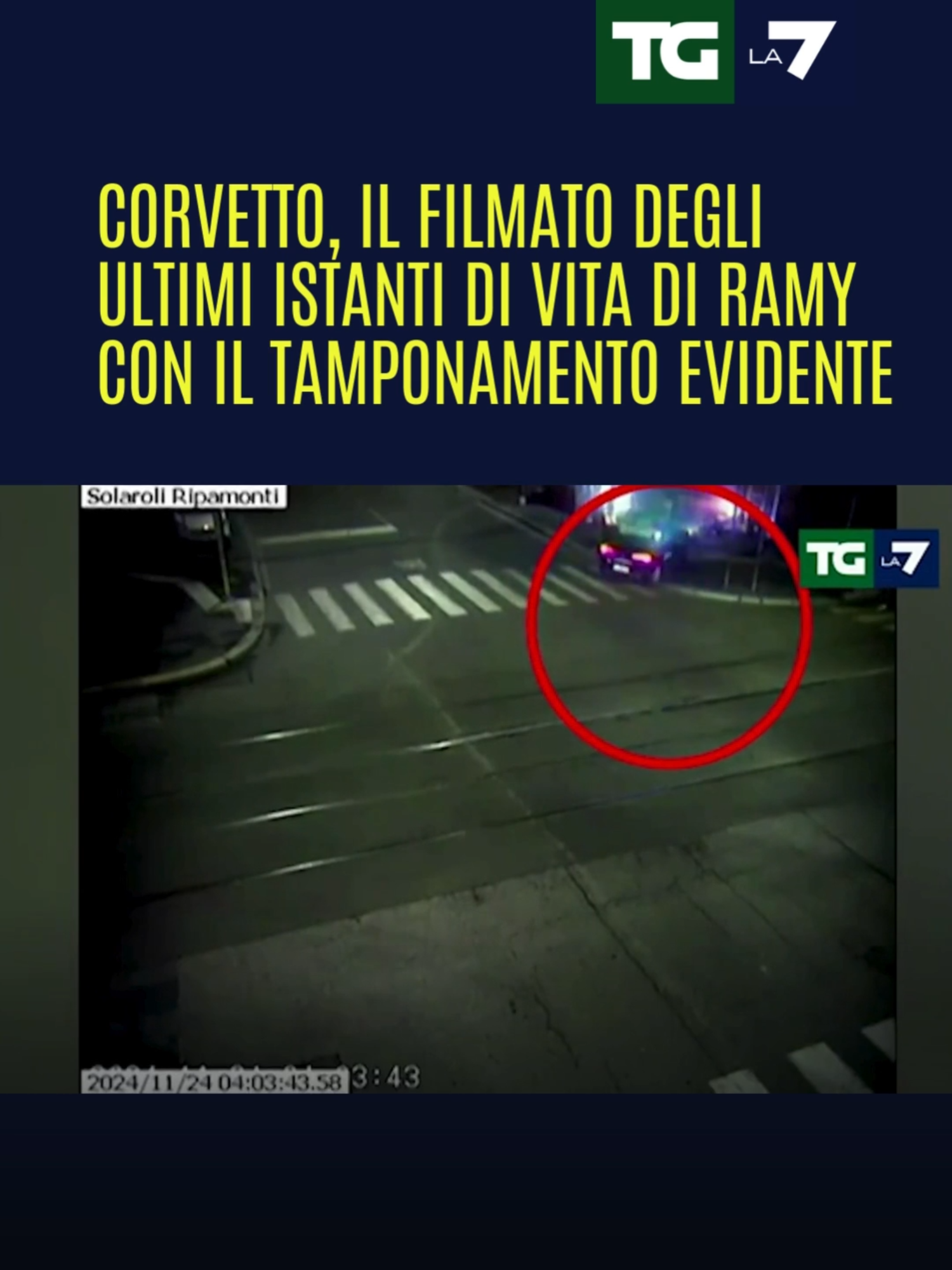 📌Il filmato inedito degli ultimi istanti di vita di Ramy.  Sono da poco passate le 4 del mattino di domenica 24 novembre: questi, ripresi dalle telecamere di sorveglianza del Comune di Milano, sono gli ultimi istanti di vita di #Ramy El Gaml, 19 anni, egiziano che vive al quartiere #Corvetto con i genitori e il fratello. I filmati sono nel fascicolo dell'inchiesta della procura. Il servizio di Guy Chiappaventi nell'edizione del Tg La7 delle 20:00 di martedì 7 gennaio 2025  #tgla7