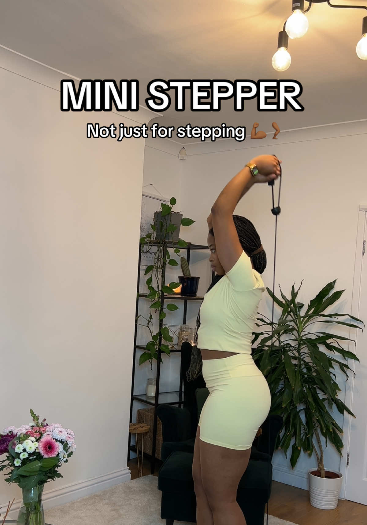 💭 Think Outside the Stepper!  Your mini stepper is more than just stepping! 🚶‍♀️🔥 Transform your workouts with these creative exercises: kickbacks with resistance bands, lunges, and more. Perfect for sculpting and toning while staying versatile! Are you ready to step up your fitness game? 🏋🏾‍♀️💃🏽 #MiniStepper #HomeWorkouts #FitnessHacks