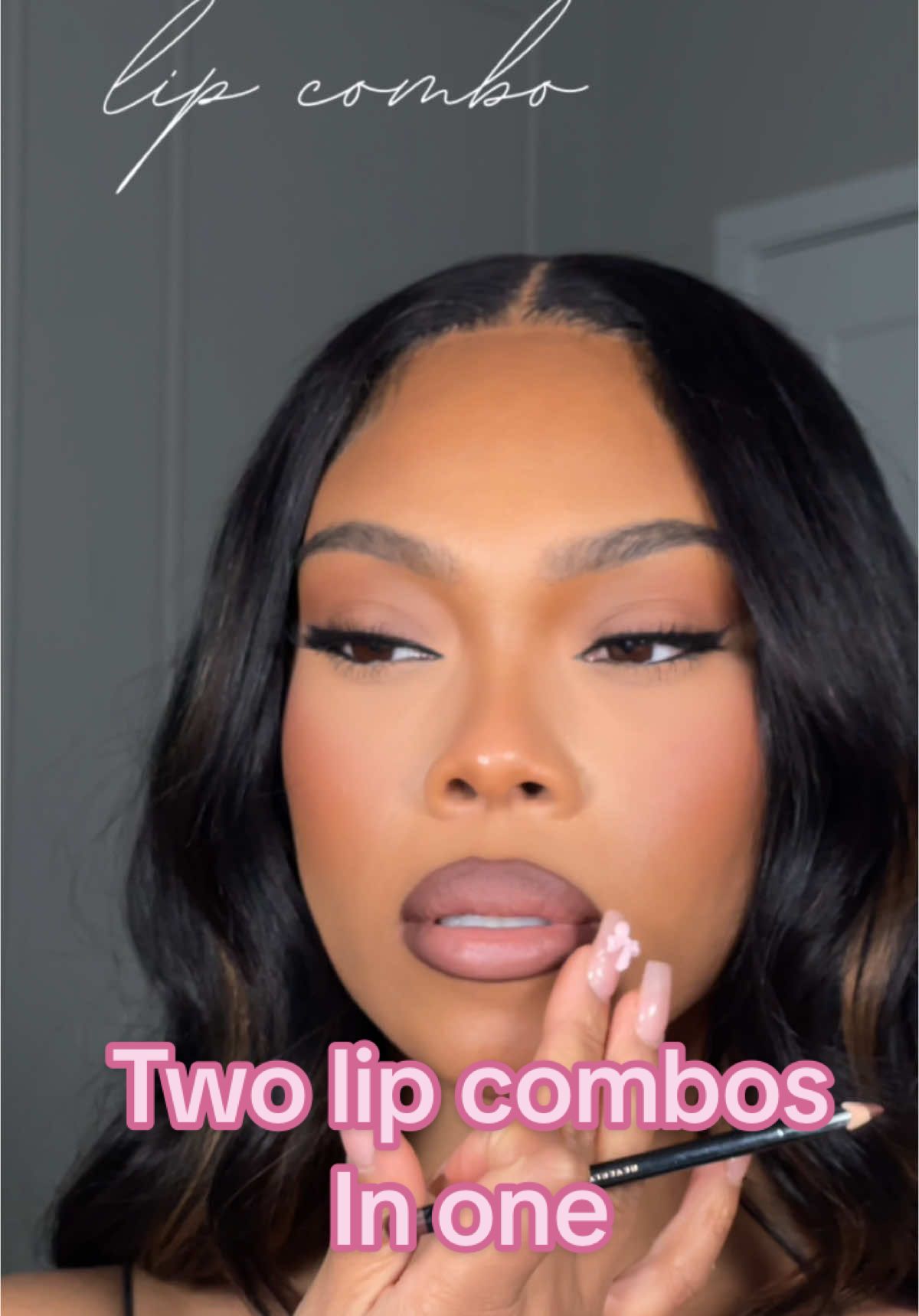 Two lip combos in one 💕  #lipcombo #lipcombotutorial #makeuptutorial #makeup  Anastasia malt lipliner  Maybeline super stay lip in captive  Hourglass phantom volumizing glossy lip balm in 180 rose 