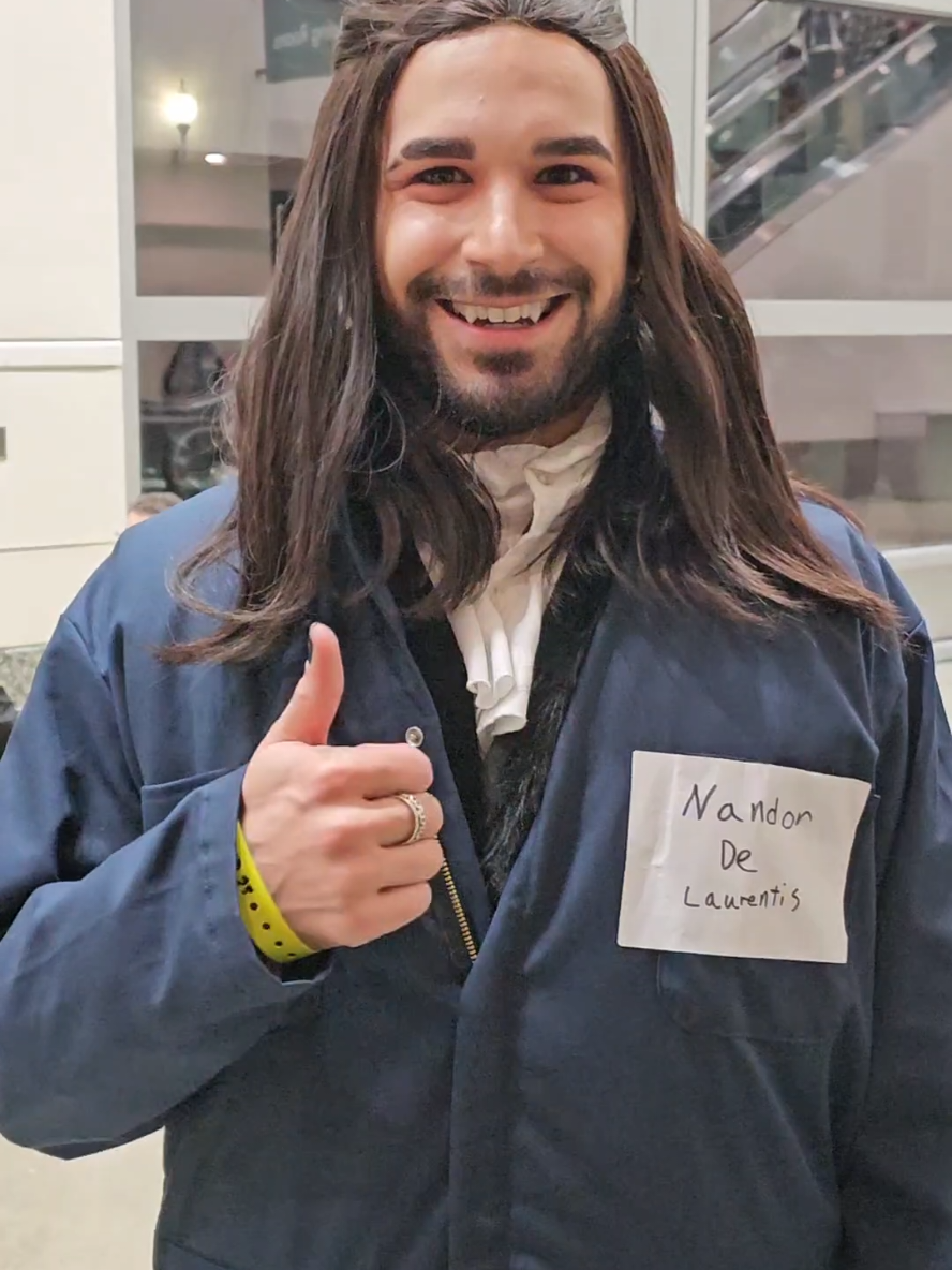 Nandor De Laurentiis, a totally normal human janitor 😅. #whatwedointheshadows #nandortherelentless #nandorcosplay #nandordelaurentis #vampire #sacanime 