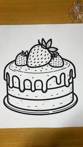 Satisfying strawberry chocolate cake coloring page 🍓🍰🍫#satisfyingvideos #coloringpages #easycoloring #coloringbook #satisfy #relaxingcoloring 