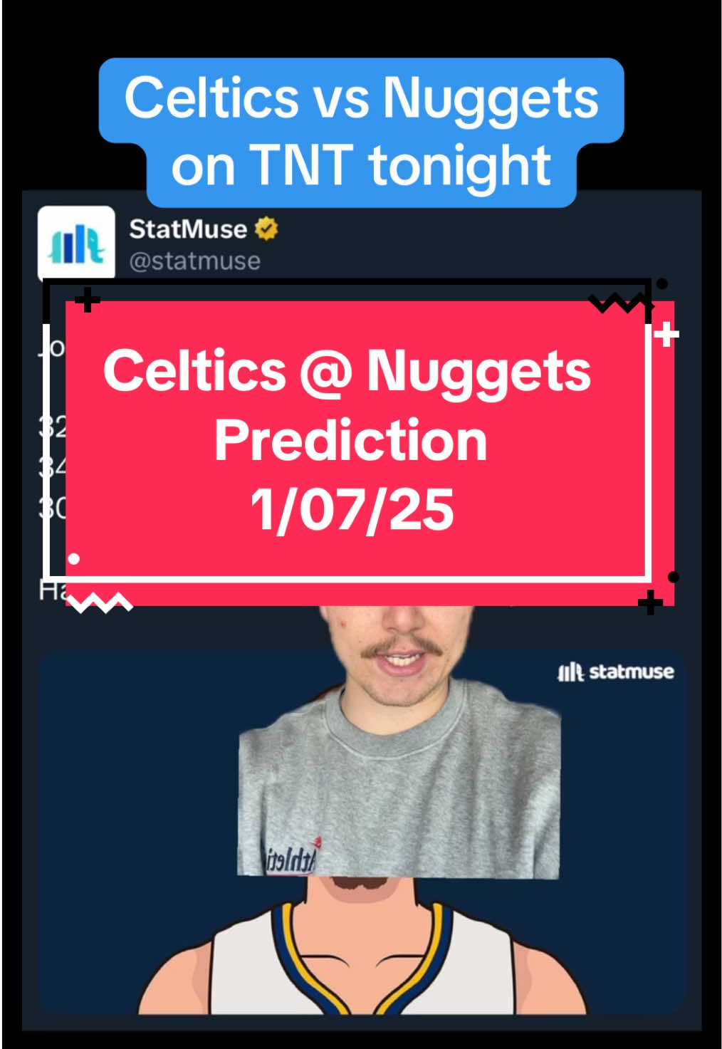 Massive matchup between the Celtics and Nuggets tonight 👀#NBA #nuggets #celtics #fyp #fypシ #tnt #basketball #hoops #greenscreen 