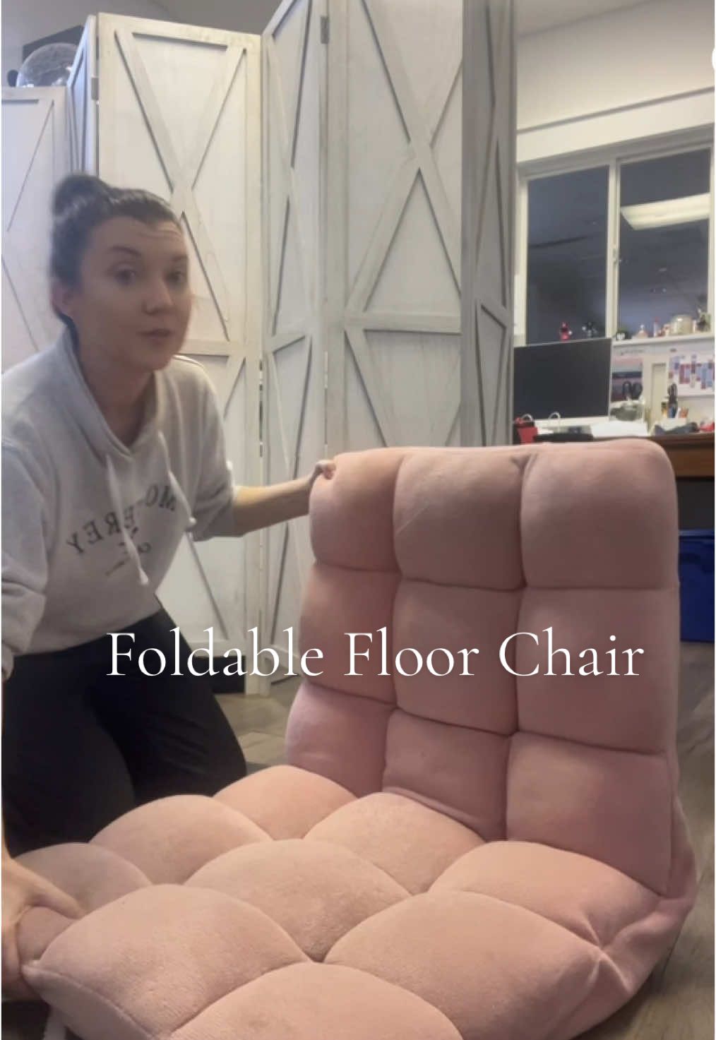 Whether you use it as an office floor chair, gaming chair, for it’s great back support or for movie night, this foldable floor chair is an amazing addition for living rooms everywhere! #foldablechair #livingroom #chair #TikTokShop #newyearnewaura #officechair #gamingchair #favorite #decor 