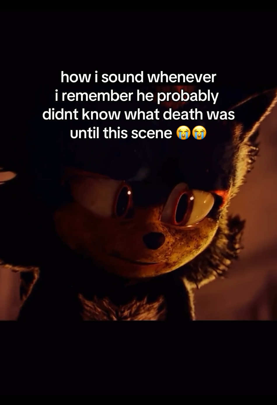 he was probably wondering why she wasnt waking up i cant do this right now 😭😭😭 #shadowthehedgehog #sonicmovie3 