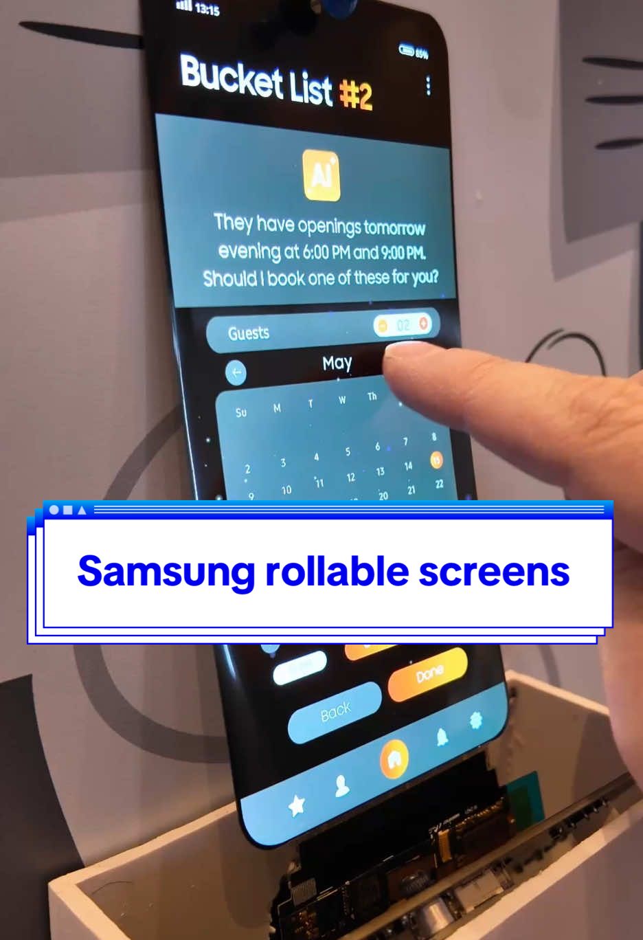 Samsung shows off every stretchable, rollable, pin-able screen they have at CES 2025. #samsung #ces #screen #tech #techtok 