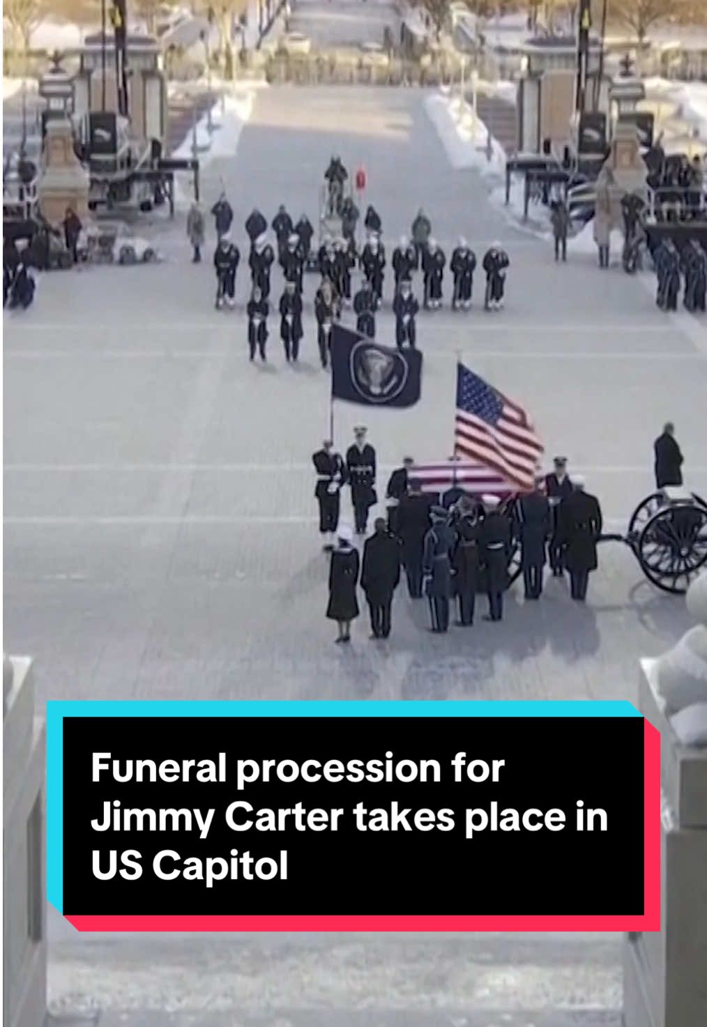 A funeral procession took place in Washington, DC Tuesday for Jimmy Carter. The longest-living former #US president ever passed away at age 100 just before the new year. #new #politics 