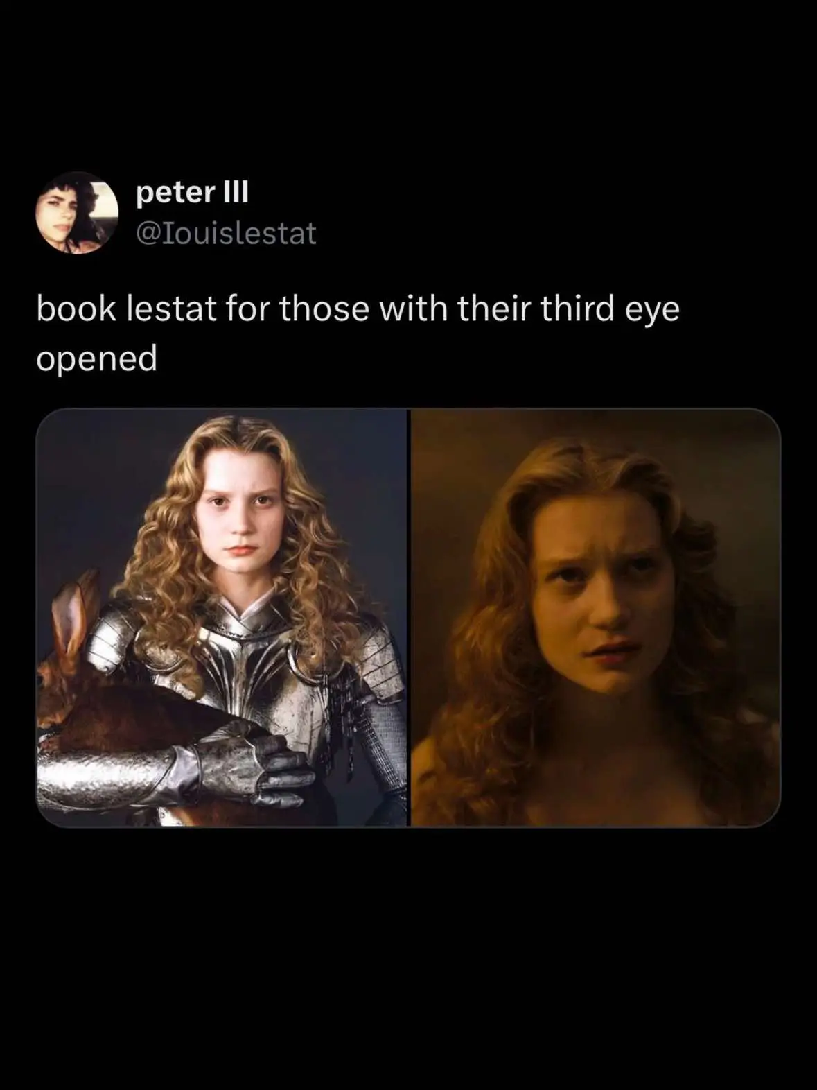 Honestly I can see both Lestat and Gabrielle in Mia Wasikowska #interviewwiththevampire #iwtv #lestat #lestatdelioncourt #thevampirechronicles  #miawasikowska #aliceinwonderland #BookTok #gothic #vampires #fyp 