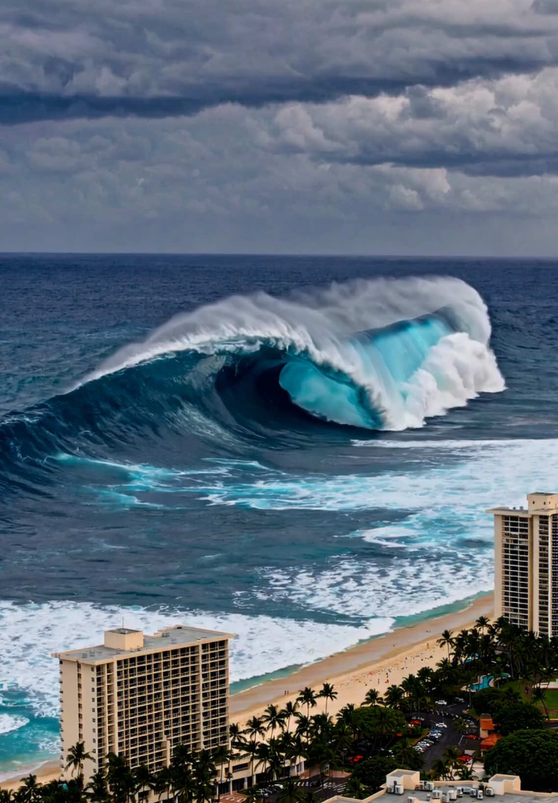 Would you surf this wave? 🌊🏄‍♂️ #surf #beach #tidalwave #tsunami #ocean #bigwaves #bigwave #surfing #tsunami #hawaii #pipeline #nazare #puertoescondido #northshore #waikiki #waikikibeach #waimeabay 