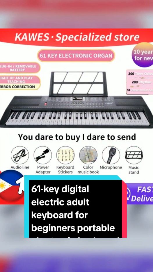 61-key digital electric adult keyboard for beginners portable electronic keyboard and music stand Price dropped to just ₱1,380.95 pesos! Don't miss out! Tap the link below! #digitalpiano  #TikTokShop #tiktokfinds #TikTokFashion #tiktokph #tiktokaffiliate #LearnOnTikTok 