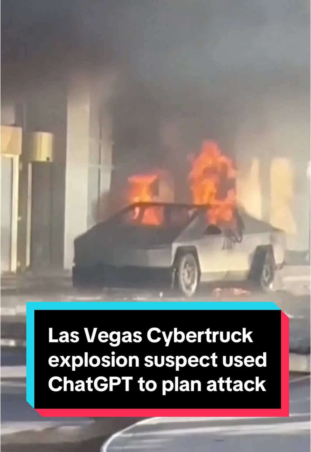 Police say the suspect in the Las Vegas cybertruck explosion outside the Trump Hotel, 37-year-old Matthew Livelsberger, used AI to plan the attack and that a six-page document was found on his phone. #news #cybertruck #tesla #trump #trumphotel #ai #chatgpt #lasvegas 