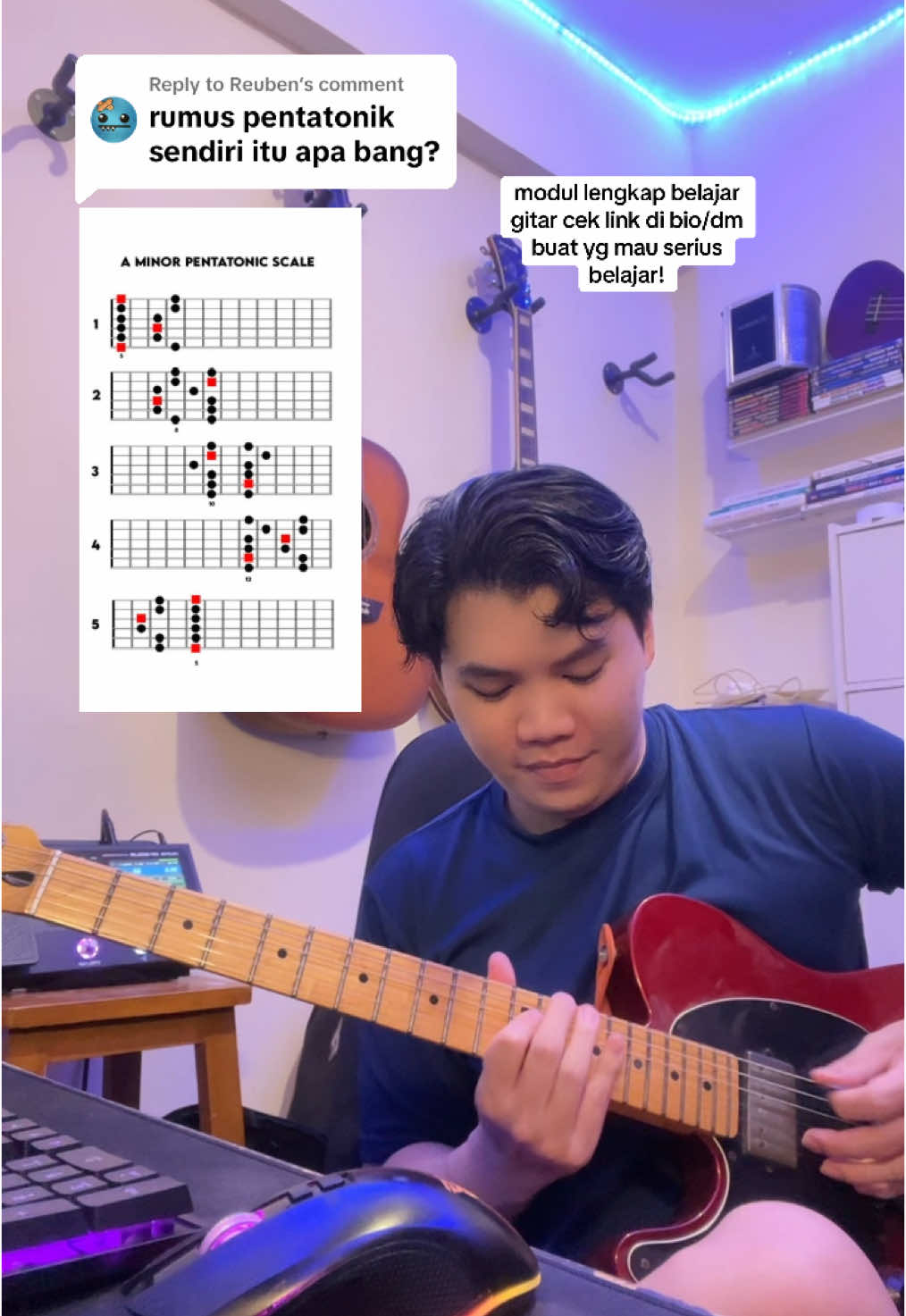 Replying to @Reuben yuk belajar pentatonik! buat yg mau serius lngsung aja cek link di bio ya buat online coursenya! #tutorialgitarpemula #belajargitarmudah #belajargitar 