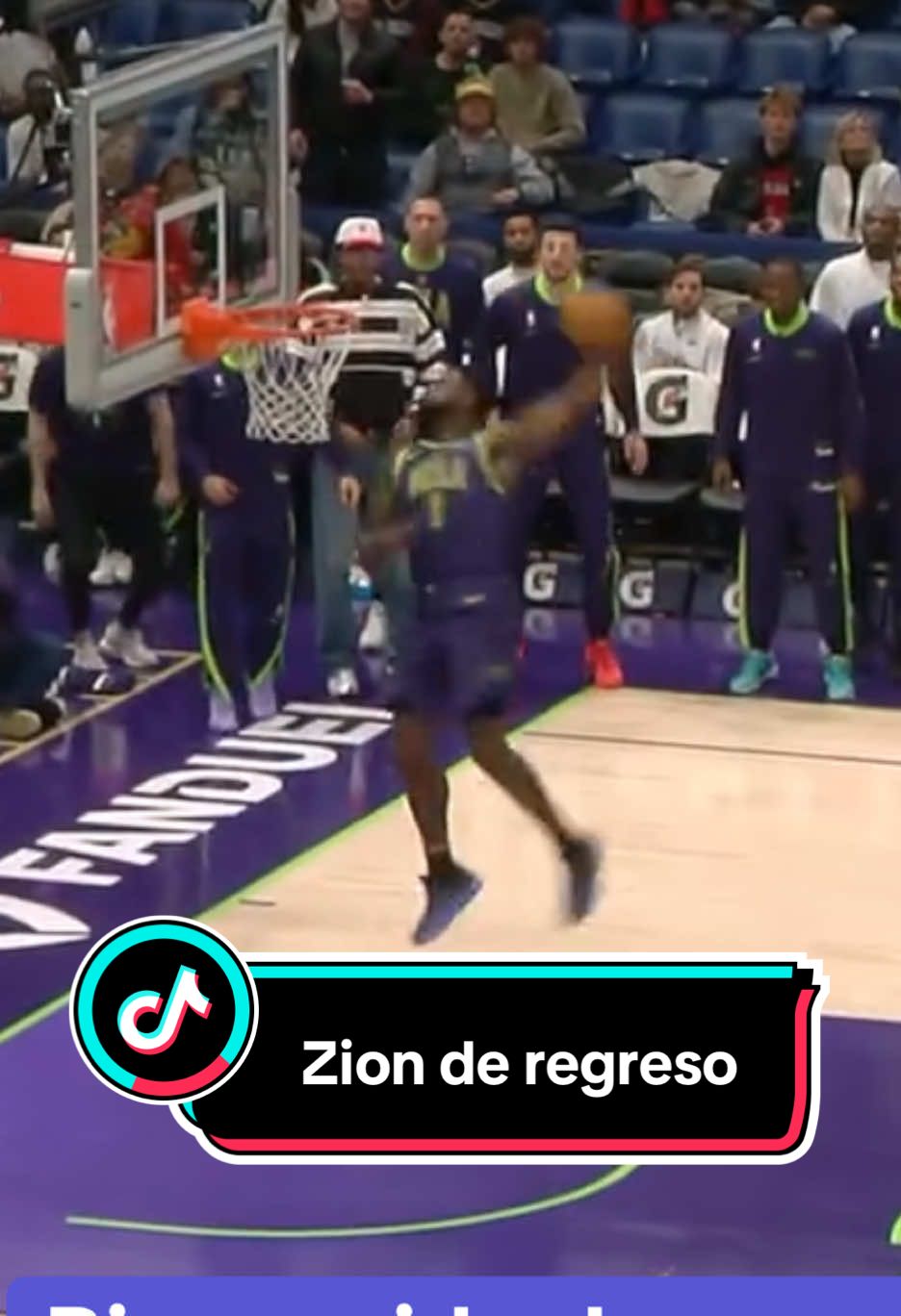 Zion Williamson está de regreso 🔥🏀 . . #NBA #TikTokDeportes #pelicans #zionwilliamson 