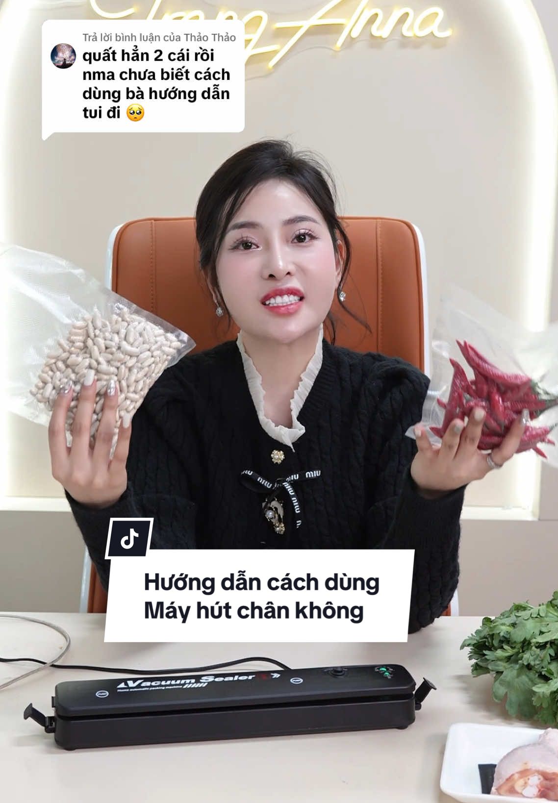 Trả lời @Thảo Thảo Hướng dẫn cách dùng máy hút chân không. #tranganna #review #mayhutchankhong 