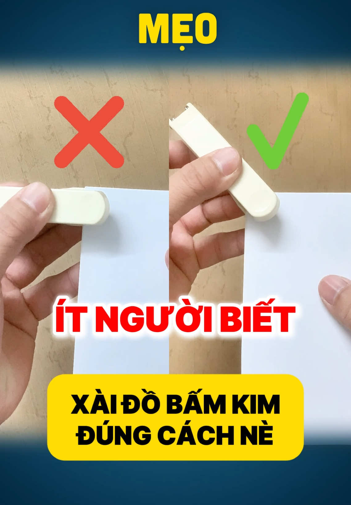 #mẹovặt 674 | Cách Dùng Bấm Kim Giấy Tờ Đúng Chuẩn Kế Toán Ít Người Biết Nè #bamkim #donghoso #meovanphong 