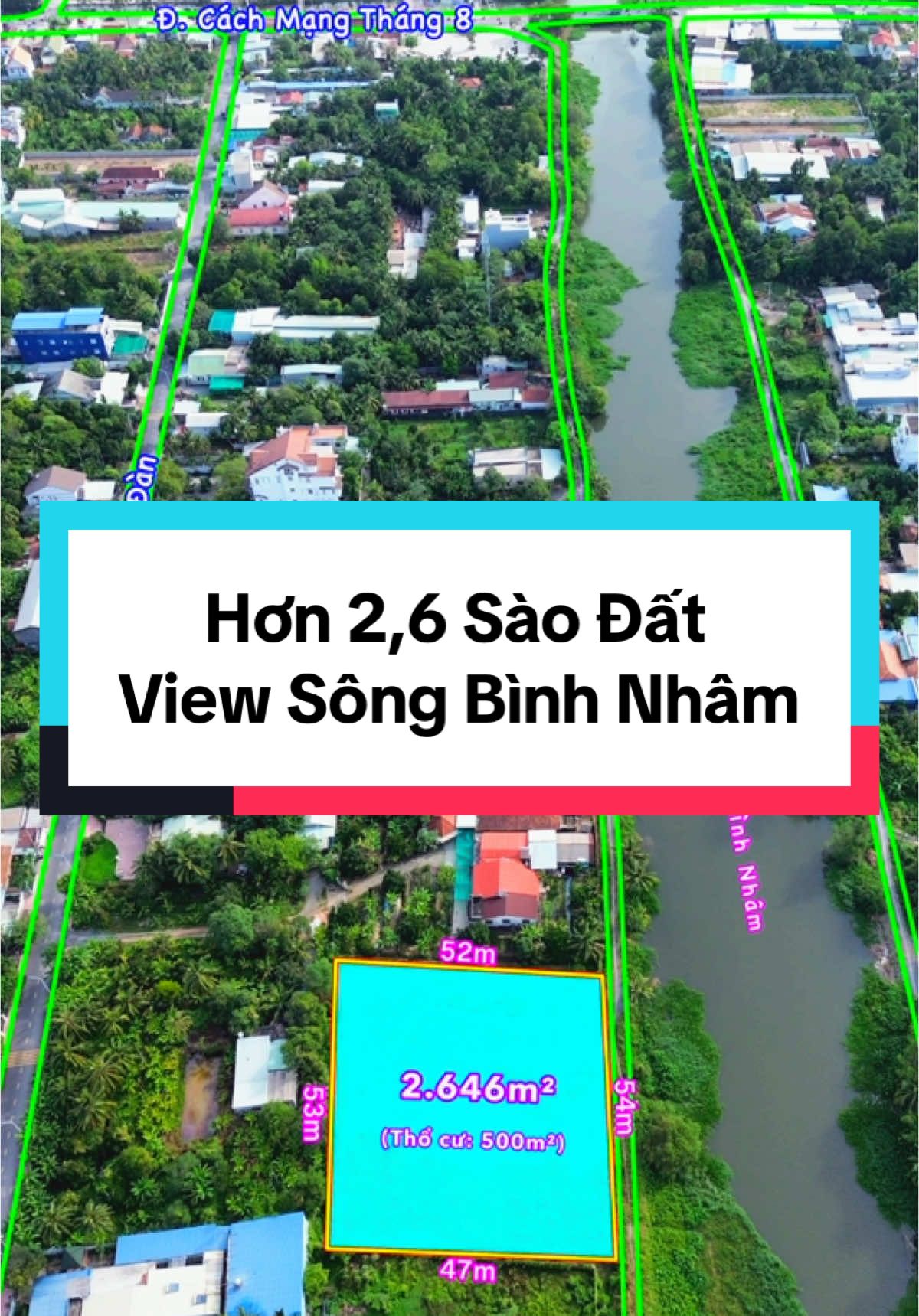 Đất view sông Bình Nhâm, có cắt ra 1/2 theo yêu cầu, đường xe ô tô thông thoáng, cách sông Sài Gòn chỉ 100m. #viewsông #sôngbìnhnhâm #đườngbờbao #cầubìnhnhâm #bdsbìnhdương 