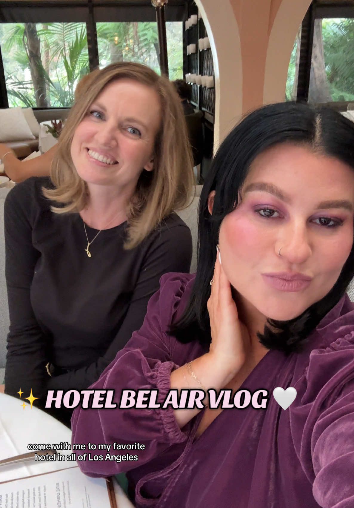 this is your sign to go on a bel air escape ✨🤍✨ #hotelbelair #belair #beautyeditor #purplemakeup #makeuptok #BeautyTok 