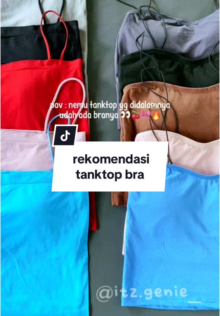 Rekomendasi tanktop bra🌷 enak bgt pake ini gaperlu pake bra lagi 🎀💖 #tanktopbra 