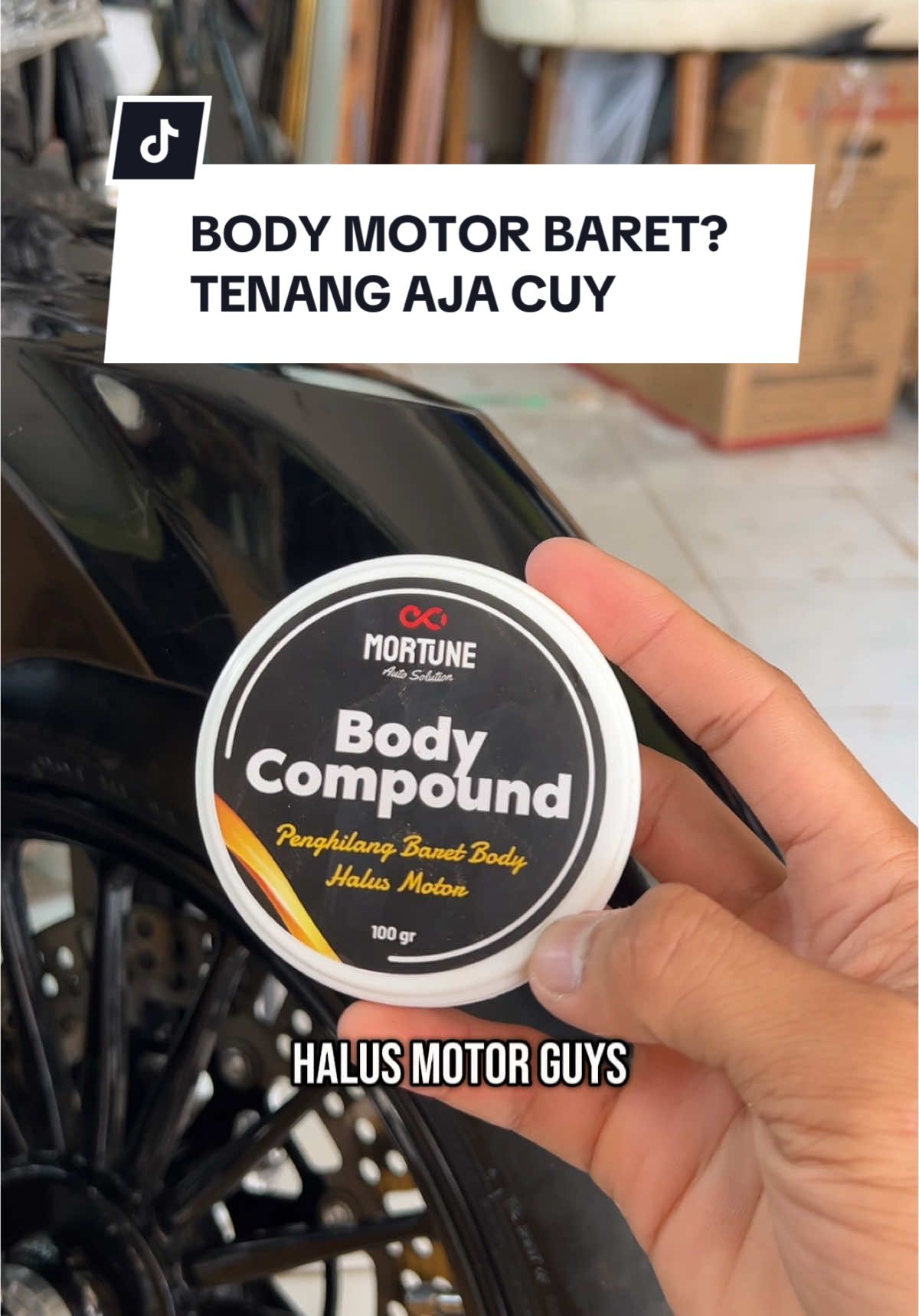 “🚗✨ Baret Motor Hilang Seketika! ✨🚗 Body compound terbaik untuk motor kesayanganmu! ✅ Menghilangkan baret halus ✅ Aman untuk semua warna cat ✅ Mudah digunakan Jaga tampilan motormu tetap kinclong tanpa baret! 💰 Harga terjangkau – Pesan sekarang! 📦 COD Available #BodyCompound #PenghilangBaret #MotorKinclong”