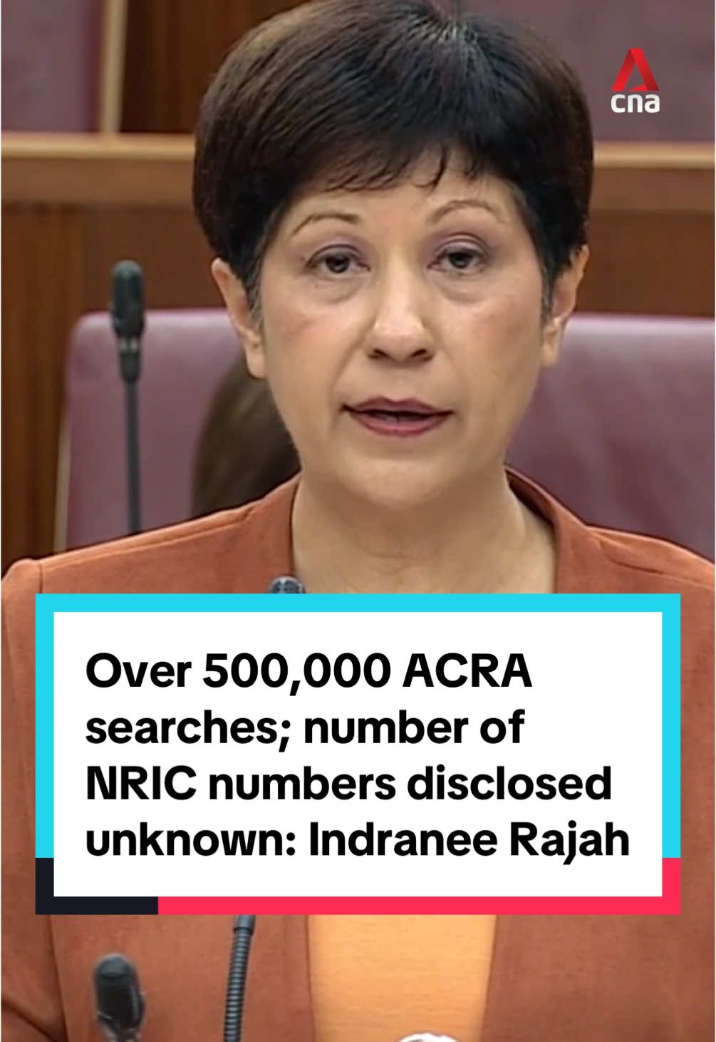 More than 500,000 search queries were made on ACRA’s new Bizfile portal in December when full NRIC numbers were accessible, but the exact number of NRIC numbers disclosed is not known, said Singapore’s Second Minister for Finance Indranee Rajah in parliament on Wednesday (Jan 8). She advised those concerned to ensure their NRIC numbers are not used as passwords or for authentication. #sgnews #singapore