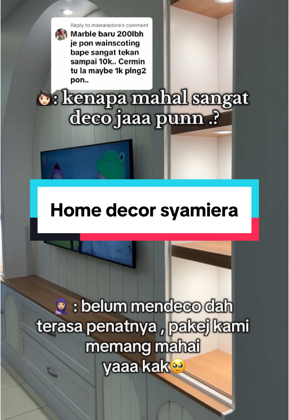 Replying to @mawaredora  terima kasih yang memahami team home decor syamiera , banyak lagi tu xupdate😆 . #deko #mini #Home #decoration #fypage #wainscoting 