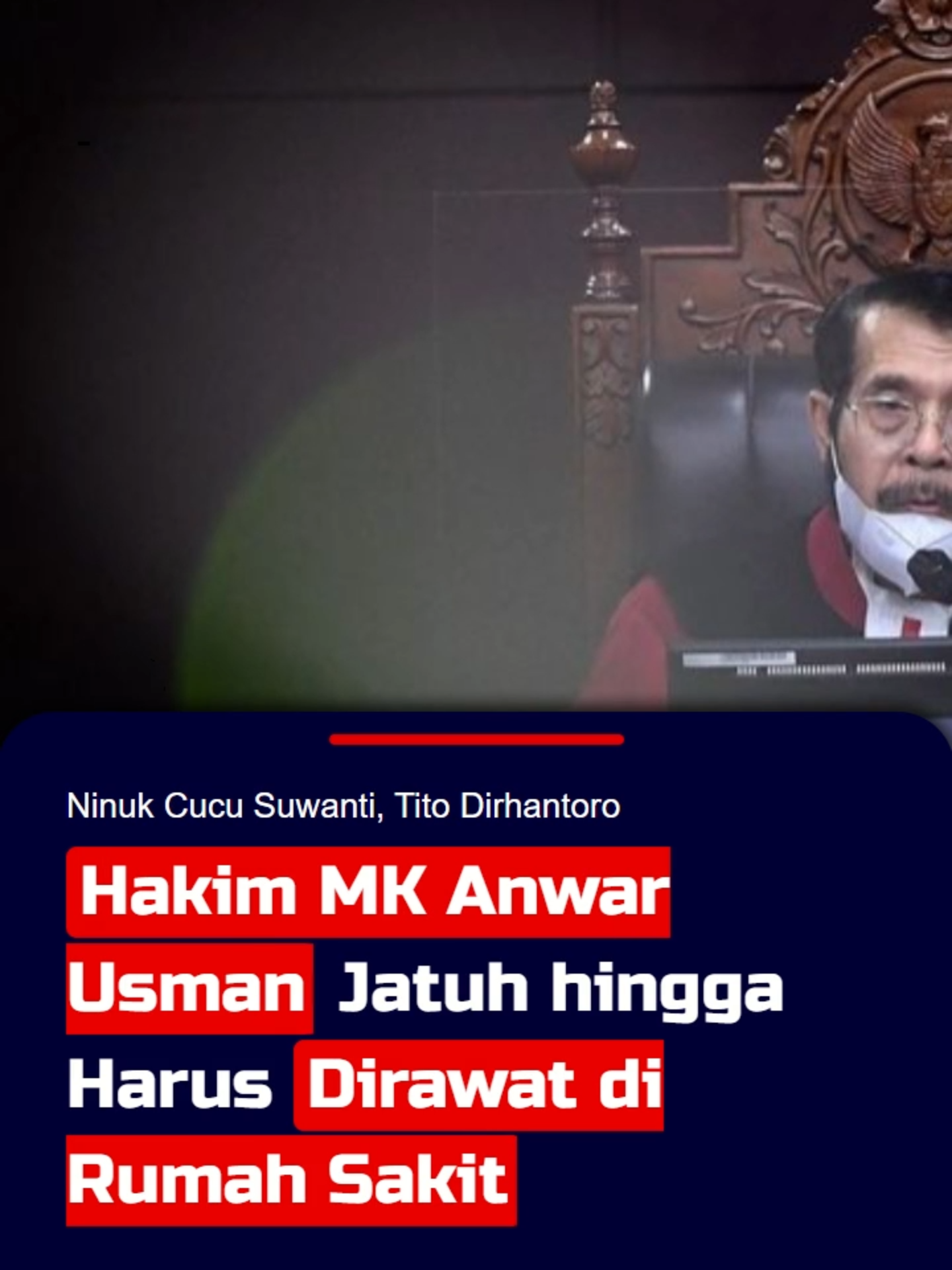 Hakim Mahkamah Konstitusi (MK) Anwar Usman disebut tengah dirawat di rumah sakit akibat jatuh pada Selasa (7/1/2025). MK pun mengundurkan jadwal sidang panel 3 sengketa Pilkada 2024 yang ditangani oleh Anwar hari ini, Rabu (8/1/2025). Sahabat KompasTV juga bisa memperoleh informasi terkini melalui website: www.kompas.tv #mahkamahkonstitusi #hakim #anwarusman #hakimkonstitusi #sakit #opname #rumahsakit #sidang