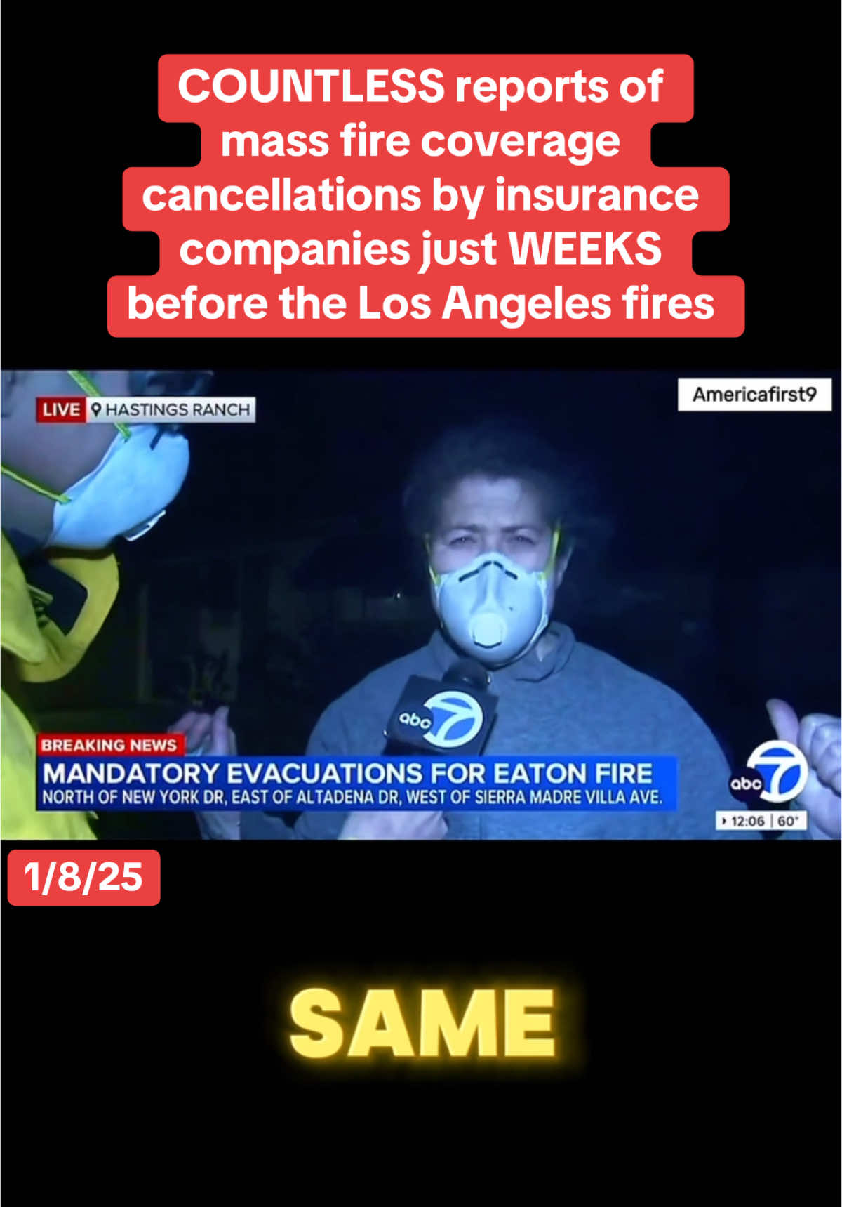 COUNTLESS reports of mass fire coverage cancellations by insurance companies just WEEKS before the Los Angeles fires #california #fire #socal #GavinNewsom #usa_tiktok #fypシ゚viral #fyp #democrats #losangeles #seniorcitizens #insurance #companies 