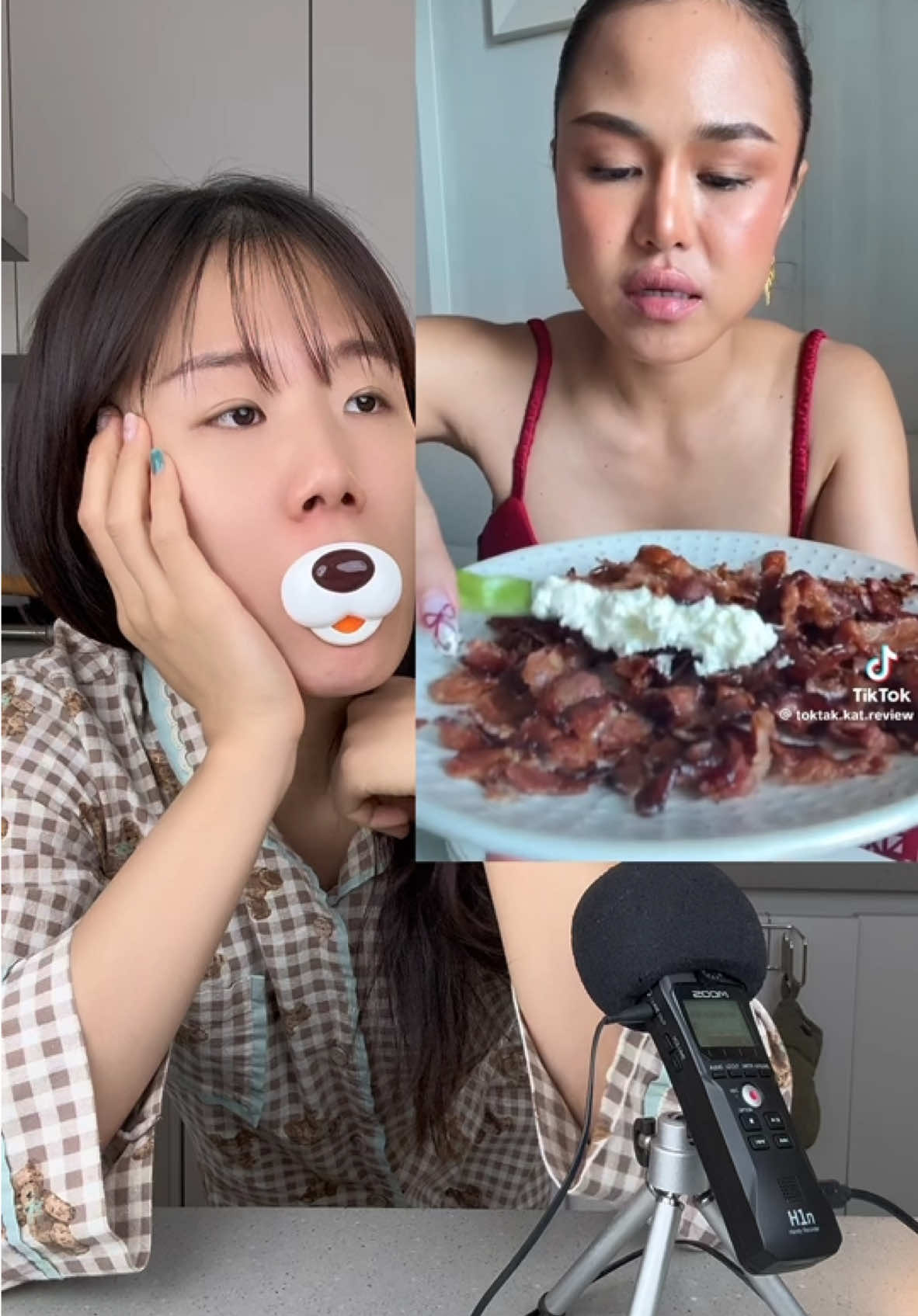 쪽파 크림 베이컨 꿀 #asmr #먹방 #mukbang @toktak.kat 