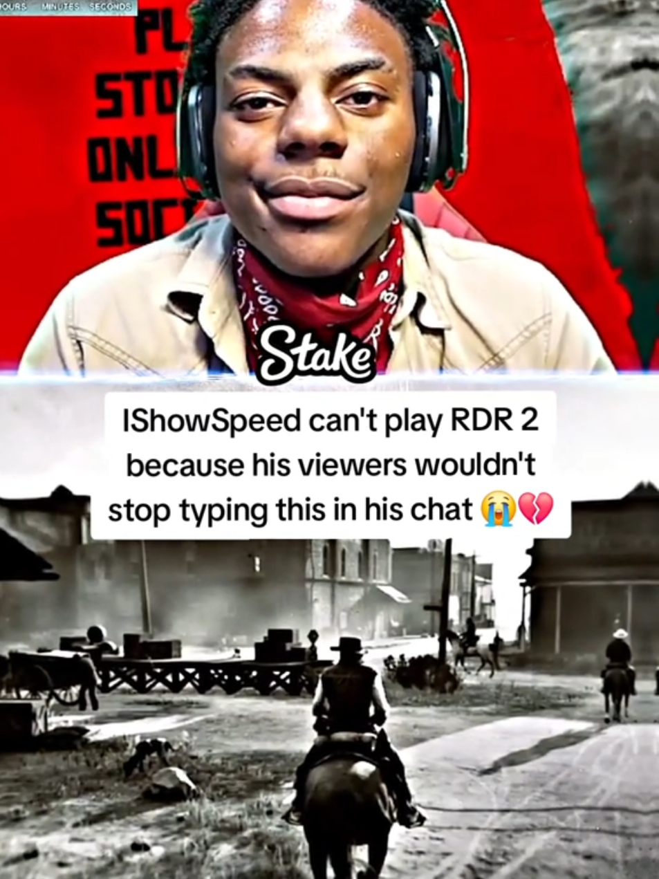 IShowSpeed can't play RDR 2 because his viewers wouldn't stop typing this in his chat 😭💔 #ishowspeed #fyp 