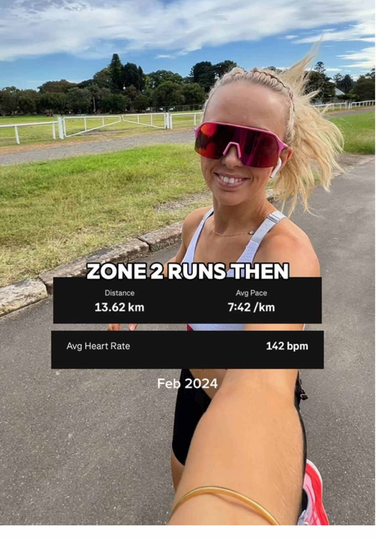 Zone 2 running gets better I PROMISE! 🏃🏼‍♀️⬇️ My 3 tips below ⬇️ I used to hate with a burning passion, zone 2 training- I seriously thought it was boring and a waste of time. After almost a year I can honestly say it has helped me improve so much.  I ran an easy run the other day, just chilled, didn’t really look at my watch and when I got home I realised it was completely in zone 2! Before I would have to stop and try bring my heart rate down.  1. Stop and walk when your HR spikes and you can’t bring it back down. You’re not a failure, you’re still adjusting!  2. Try not to chat to friends while you’re still getting the hang of it. Once you’ve got the pace down pat you can chat away and easily keep your HR low!  3. Go way slower than you think. It will hurt your ego but nobody else cares what pace you run at but you.  4. Don’t have pre-workout or a coffee beforehand. 5. Don’t listen to high energy music! Podcasts, audiobooks and chill music is my favourite.  #heartrate #zone2 #zonetraining #runner #training #progress #realisticrunner #realistic 