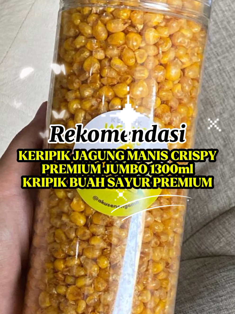 #KERIPIK#JAGUNG#MANIS#CRISPY PREMIUM JUMBO 1300ml TIDAK KERAS KRIPIK BUAH SAYUR PREMIUM