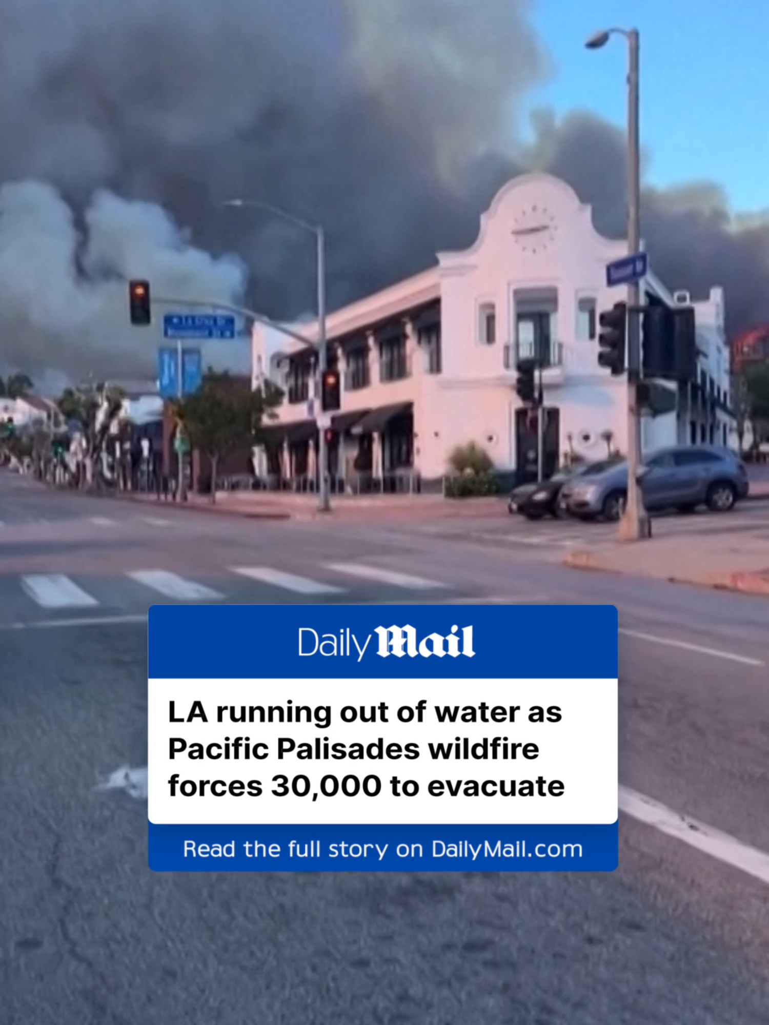 The enormous wildfire in the Pacific Palisades has forced the evacuation of tens of thousands of people, abandoning their cars and fleeing on foot to safety. Firefighters battling the blaze, which is burning through about five football fields a minute, warned they were running out of water and supplies, as evacuation warnings spread to Malibu and Calabasas. Tankers full of water had been dousing the inferno from the skies all afternoon, but all aircraft were later grounded amid deteriorating wind conditions and visibility. Residents were warned the worst is still yet to come as the raging wildfire burns through more than 2,900 acres of Los Angeles land at an extraordinary rate. At least 30,000 residents are now under mandatory evacuation orders with more still warned they should be prepared to leave, after a fire that broke out in the foothills near Eaton Canyon has grown to 1,000 acres in just six hours since it began. #fire #california #firefighter #LA #breakingnews #water