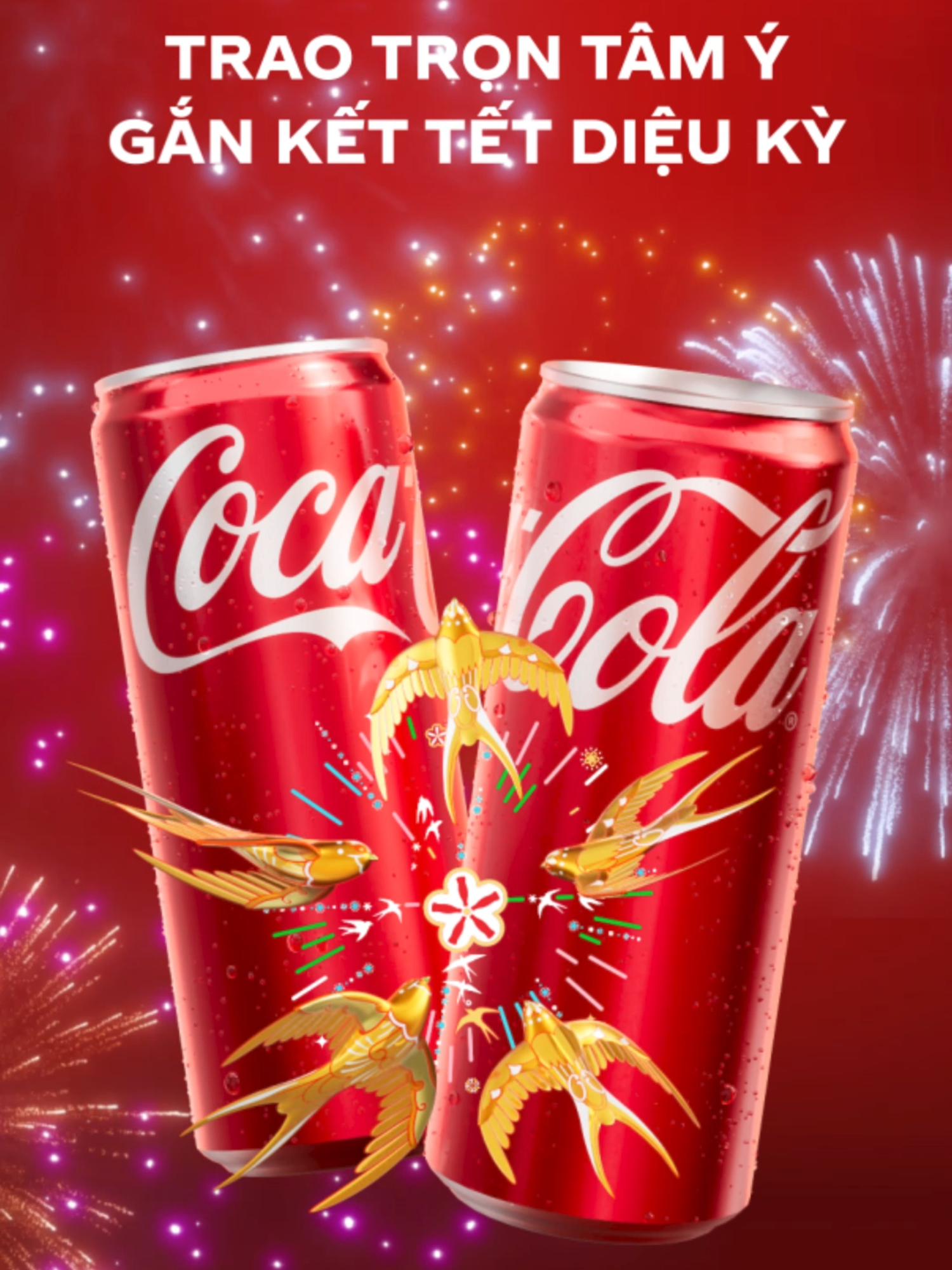 ✨TRAO TÂM Ý GẮN KẾT DIỆU KỲ 👏 Mang tâm ý cùng vô vàn diệu kỳ về với cả nhà cùng Coca-Cola phiên bản Tết, để phút sum vầy thêm gắn kết - cho Tết Ất Tỵ một khởi đầu đầy ắp xôm tụ 🎇 #CocaColaVN #TraoTamY #GanKetTetDieuKy