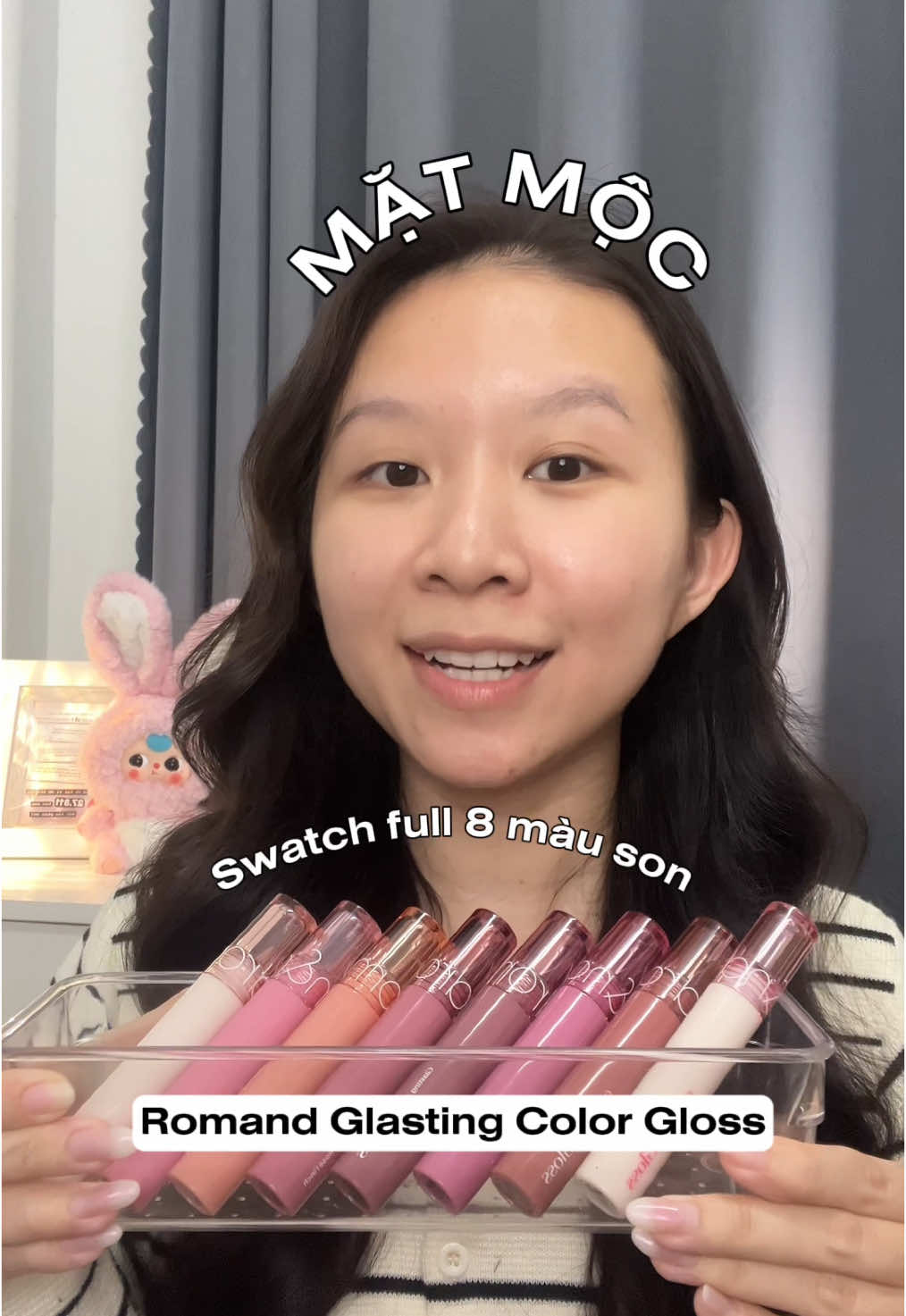 MUKBANG 8 MÀU ROMAND GLASTING COLOR GLOSS #chouchinchan #matmocswatchfull #romand #romandglasting 