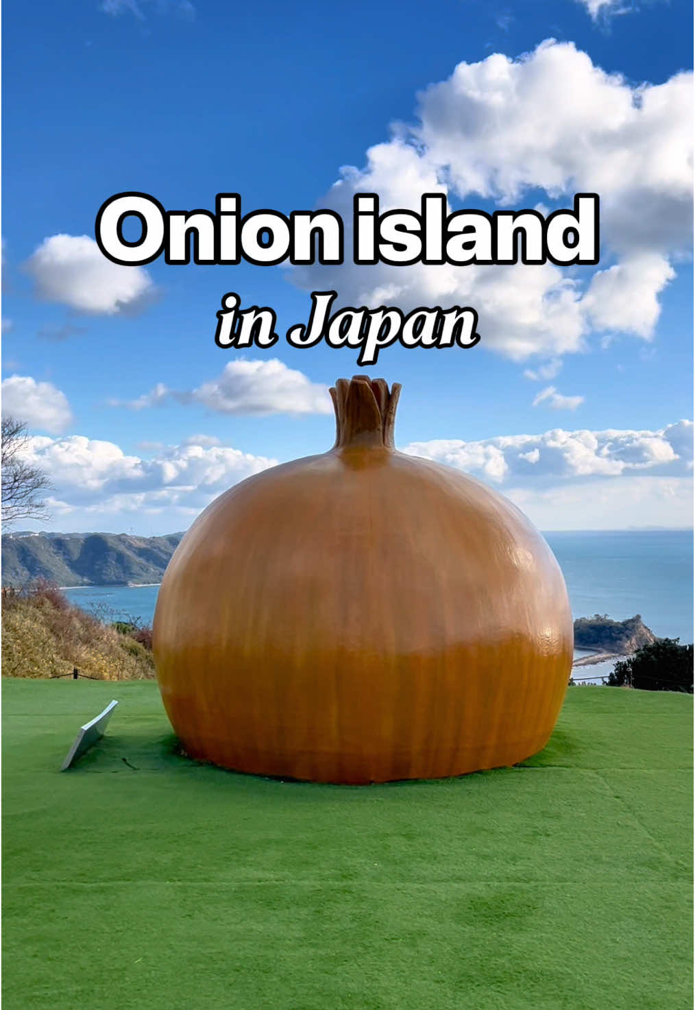 Onion island in Japan! 🧅🏝️🇯🇵 . . Awaji Island is famous for its sweet onions, thanks to the island’s sunny climate and fertile volcanic soil 🧅 One must-visit spot is the Utsunooka Onaruto Bridge Memorial Museum, where everything is onion-themed 😆 from the giant onion statue overlooking the sea to the onion wigs you can wear for fun photos 🤪 Stop by the souvenir shop to grab onion-flavored snacks, keychains, tote bags and muuch more 🥰 🧅 Access: 🚗 2 hours from Kobe station by car/ 🚌 2 hours by bus from Kobe’s Kosoku Maiko station. I recommend going by car, since you’ll have to walk about 1.4 km uphill from the nearest station (called Awajishima Minami Interchange) 🧅 Opening hours: 9:00 - 17:00 (closed Tuesday) 🧅 Entrance: free  🧅 Check their website kinen.uzunokuni.com before going ❤️ 📍 Uzu no Oka Onaruto Bridge Memorial Museum Hei-936-3 Fukura, Minamiawaji, Hyogo 656-0503 . . #japantravel #awajiisland #kobetravel #uzunooka #うずの丘 #うずの丘大鳴門橋記念館 