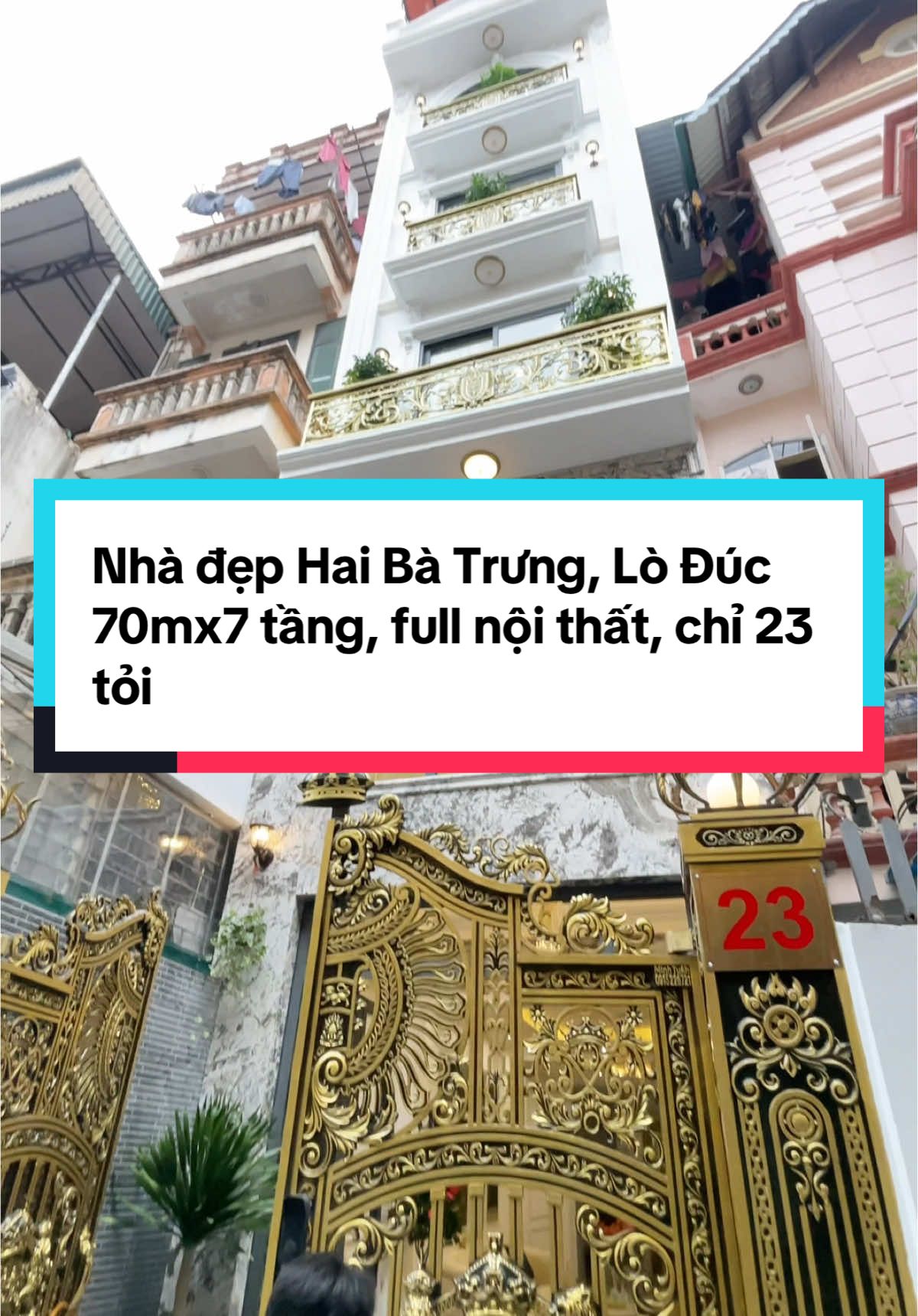 Nhà đẹp Hai Bà Trưng, Lò Đúc 70mx7 tầng, full nội thất, chỉ 23 tỏi #xuhuong #taiinhadephanoi #haibatrung 